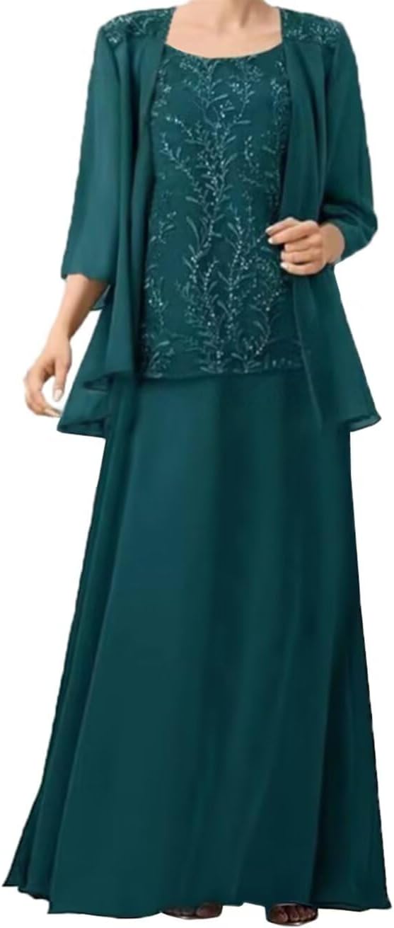 2 Pieces Mother of The Bride Dress with Jacket Long Mother of The Groom Dresses Women Formal Evening Gowns - Image 3