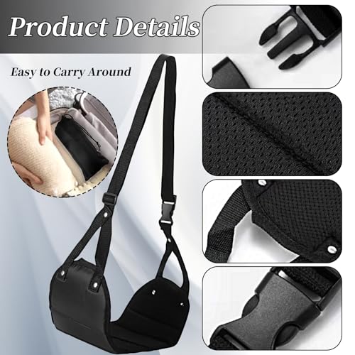 Xynovate Flugzeug Fußstütze, Fuß Hängematte, Beste Fußstütze für Reisen aus Premium Memory Foam, Tragbare Verstellbare Flugzeug Beinauflage, zur Entlastung im Büro