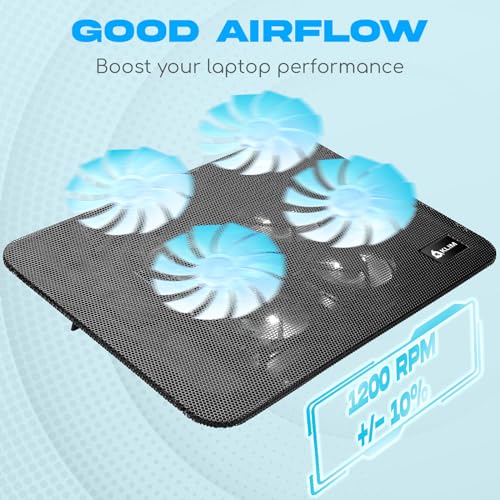 KLIM Serenity Laptop Cooling Pad - New 2024 - RGB LED Lights - Laptop Stand with 4 Cooling Fans - 2 USB Ports - PC Laptop PS5 PS4 Xbox - Upto 15... - Image 2