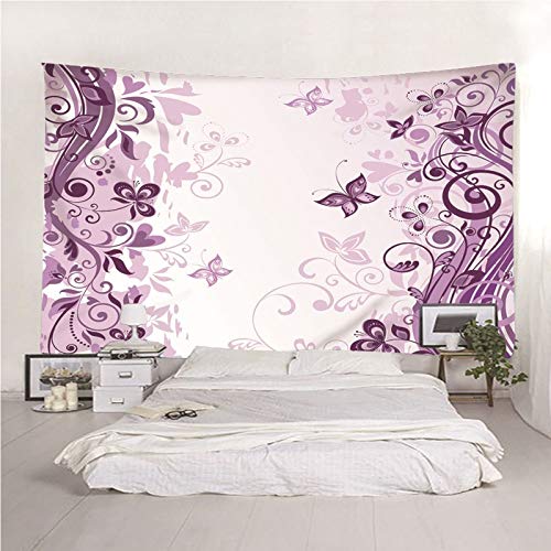 Homxi Wandteppiche Tapisserie,(150x150CM) Wandteppiche Trippy Polyester Lila Wandteppiche Tapisserie Moderne… – Bild 7