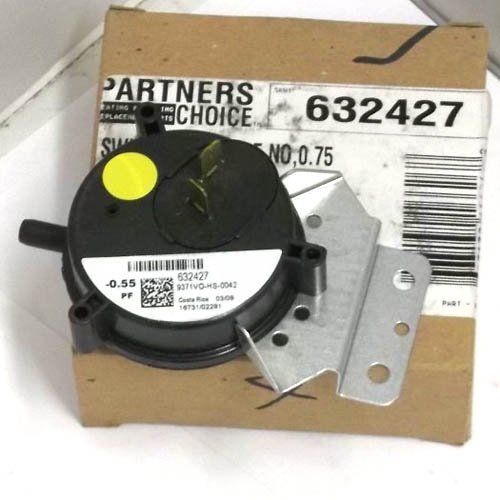 Maytag 632427 - Nordyne Furnace Vent Air Pressure Switch - OEM Replacement, Pressure Switch, Push Button Actuator, Automatic Operation, Black