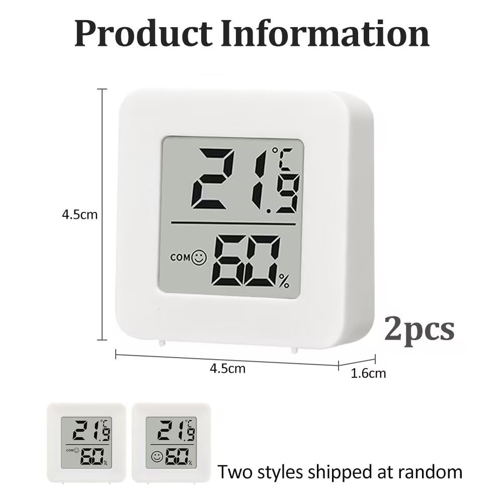 Thermomètre hygromètre d'intérieur numérique LCD température précise humidimètre lot de 2