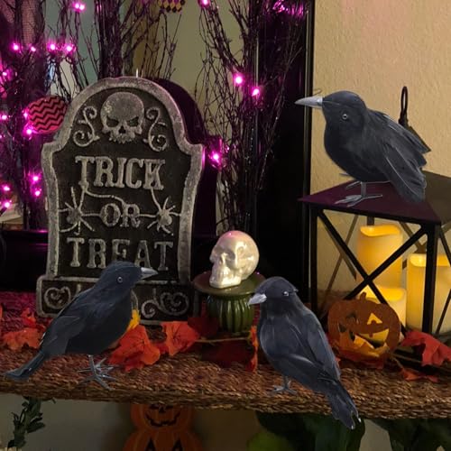 Piezas de cuervos artificiales de Halloween para decoración interior 3