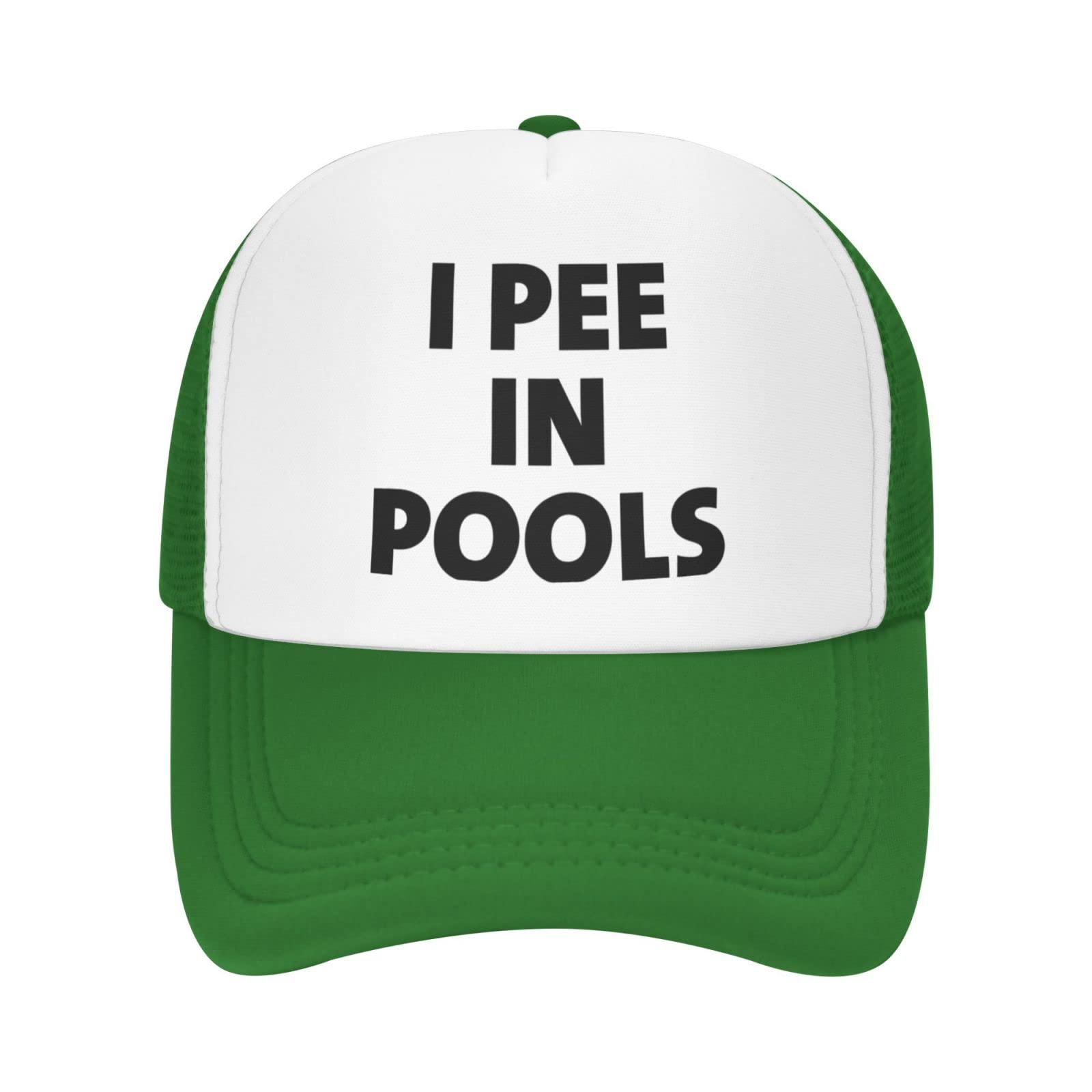 ATOurDealss I Pee in Pool Cute Trucker Hat Men MeshGolf Sun Baseball Cap Green