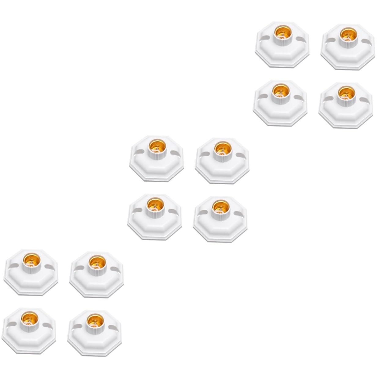 HOMSFOU 3 Set E27 Portalampada A Vite Forma Ottagonale Robusto Per Illuminazione Domestica Bianco Facile Da Installare 4 Pezzi * 3
