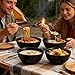 GZTFPQ Set of 4 Unbreakable Cereal Bowls,Lightweight Plastic Bowls Reusable Camping Bowl for Breakfast, Rice, Noodle, Salad, Fruit, Soup, Snack, Dishwasher & Microwave Safe (Black)