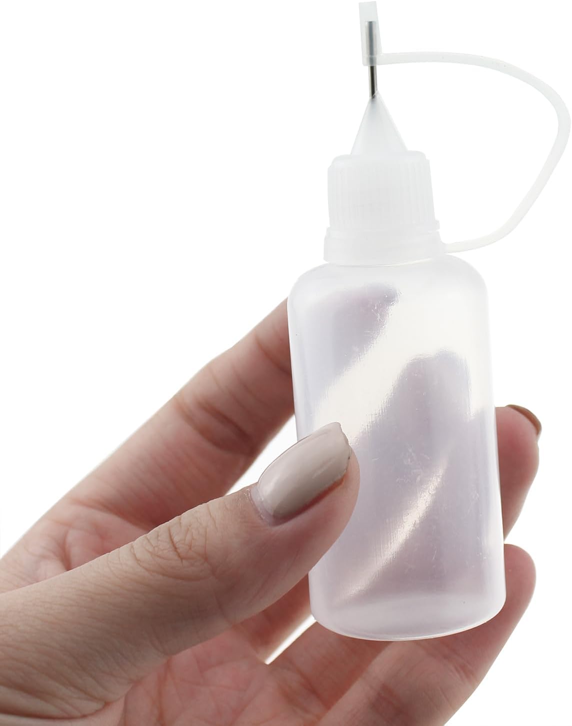 TAODAN 6PCS 1 Ounce Needle Tip Glue Bottle 30ml Plastic Dropper Bottles Colour Dispenser Bottle for Quilting and Paper Crafts