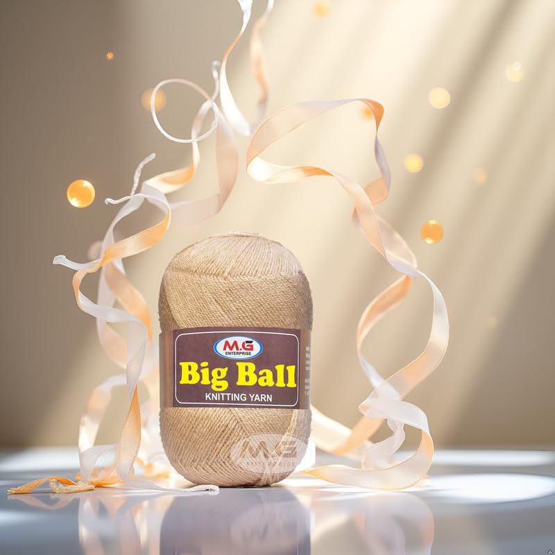 Image of M.G ENTERPRISE Big Ball Deep Mustrad (400 gm) Wool Ball Hand Knitting Wool /Art Craft Soft Fingering Crochet Hook Yarn, Needle Knitting Yarn Thread dye KK