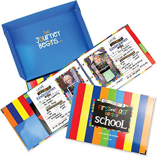Class Keeper School Memory Book, Primary Stripes Scrapbook Album For Kids - Preschool To College, Keepsake Pocket For Every Grade, Photo Pages For Class Photos & School Pictures