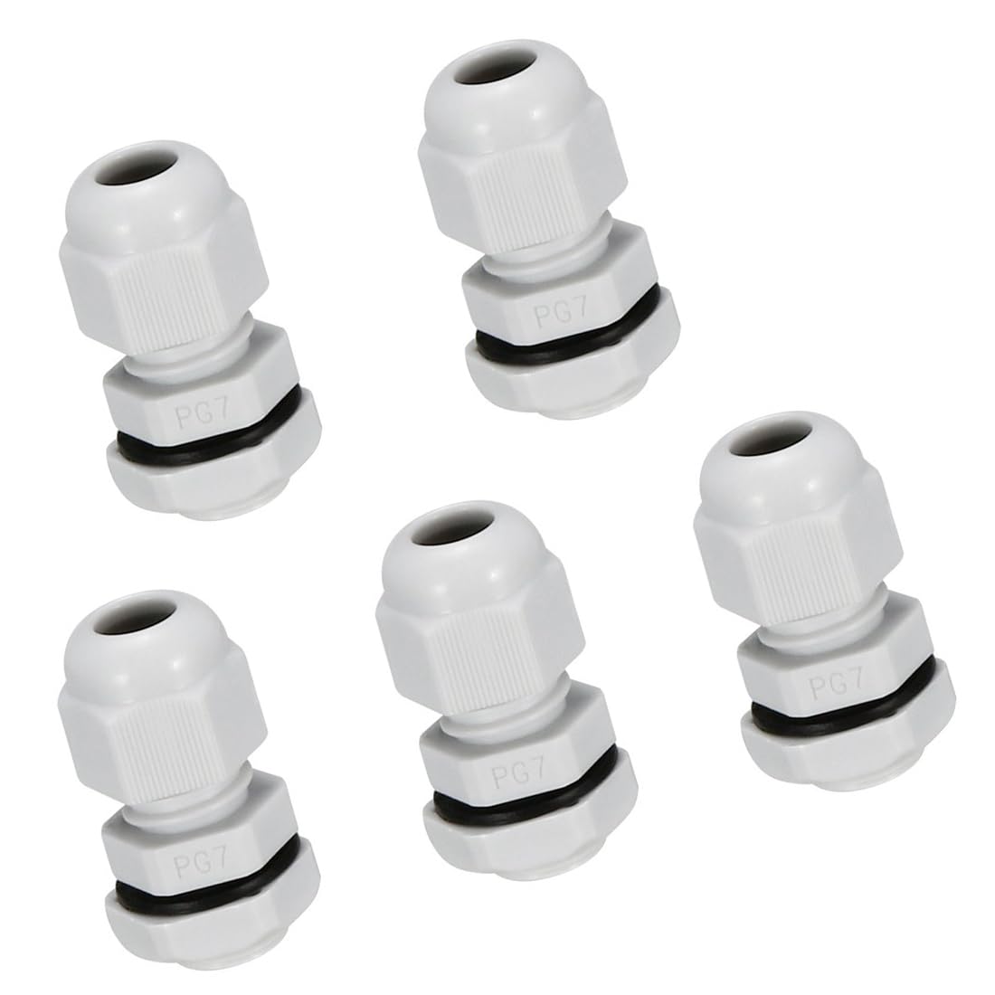 Unifizz 20Pcs PG7 Cable Gland – Durable Threaded Wire Connector with Locknut for 3-7mm Dia Cable Wire, White