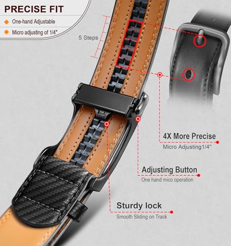 Image of BULLIANT Men's Ratchet Belt Nontrimmable-Click Belt Adjustable for Men Gift Lightweight 1 3 /8 inch