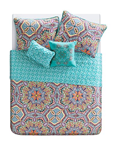 Vcny Home Yara Collection Quilt Set-Ultra-Soft Reversible Coverlet Bedding-Lightweight, Cool, And Breathable Bedspread, Machine Washable, Ful/Queen, Aqua #TOP2