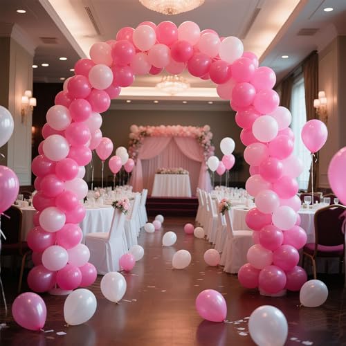 Image of Pink Balloons Light Pink Birthday Decorations 100 Pack 12 inch Round Gender Reveal Ballons for Valentines Birthday Wedding Anniversary Baby Shower Gender Reveal Party Decoration