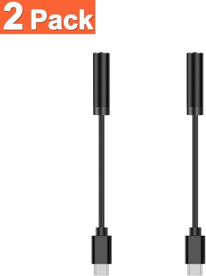 Moto Z USB C to 3.5 mm Headphone Jack Adapter,2 Pack Type C 3.1 Male to 3.5mm Female Stereo Audio Headphone Connector for Motorola Moto Z (Not Fit HTC,Google Pixel 2, Pixel 2 XL)