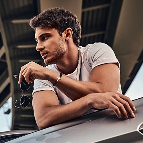 Jayumo Cross Bracelet For Women, Ankh Cross Adjustable Nylon Rope Christian Handmade Braided Bracelet For Men Women (Black Cross) #TOP1