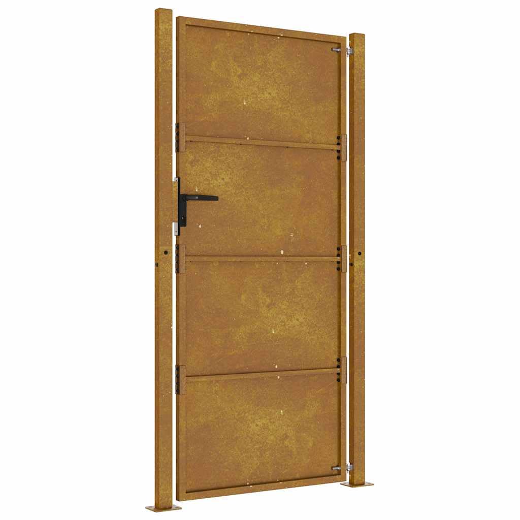 vidaXL Puerta de jardín Acero corten 100x175 cm, Puerta de Valla, Puerta de Exterior, Puerta de Metal, Puerta de Seguridad, Puerta de Entrada