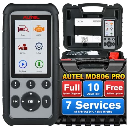Autel MaxiDiag MD806 Pro OBD2 Diagnostisk Scanner Kodläsare, OBDII Skanner för Alla System & Servicefunktion, Oljeåterställning, EPB, SAS, DPF, BMS, Gasreglage