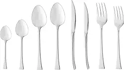 WOLFF Faqueiro de Aço Inox Berna 48 Peças - Jogos de Talheres - Mesa Posta - Utensílios de Cozinha, Enxoval, Casamento, Decoração