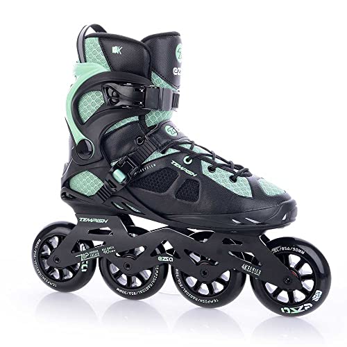 TEMPISH Fitness Inline Skate Ezza 90 Lady | für Damen | optimale Passform | Training Skating | ABEC 9 | 6 Größen | Schwarz-Türkis, 41, Tempish Fitness Inline Skates Ezza 90 Lady