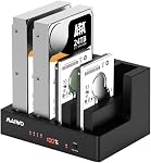 MAIWO 2 Bay External Hard Drive Docking Station Cloner hors ligne avec RGB Lumières, USB 3.0 SATA Duplicateur pour les HDD et SSD de 2,5'' 3.5'' avec alimentation, UASP Soutenu, Noir