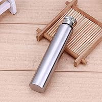 Vista 5 de Mini frasco de cadera de tubo de acero inoxidable (1 onza), frasco de bolsillo en forma de cigarro para hombres, botella de licor portátil, discreta