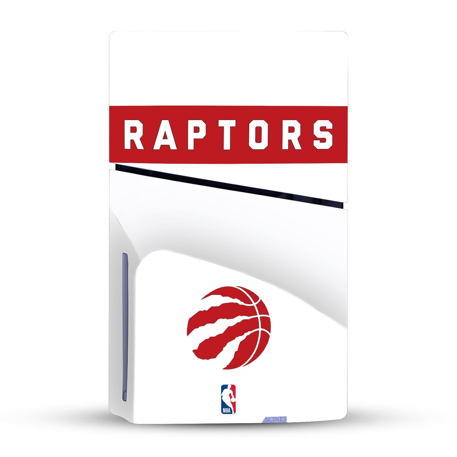 Head Case Designs Officially Licensed NBA White Design Toronto Raptors Logo Vinyl Sticker Gaming Skin Decal Compatible With Sony PlayStation 5 PS5 Slim Disc Edition Console & DualSense Controller