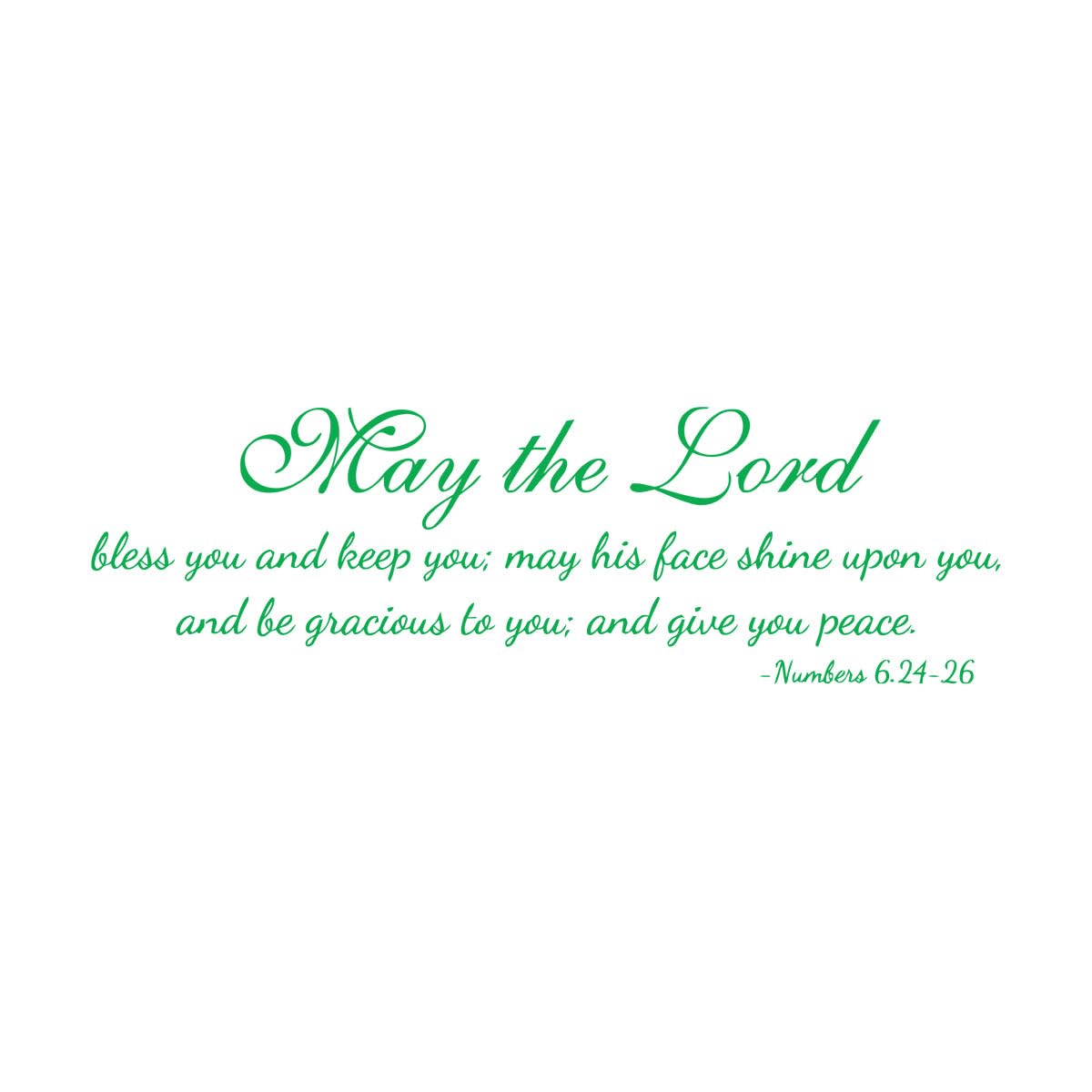 Christionity Scripture Quote Wall Sticker Vinyl Numbers 6:24-26 Bible Verse Living Room Wall Decals Removable Home Decor Extra Large - 45x142cm