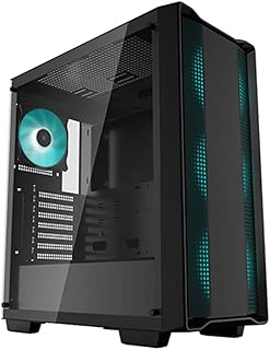 DeepCool CC360 M-ATX Airflow case, 3X Pre-Installed 120mm ARGB Fans, Tempered Glass Side Panel, Magnetic Top Mesh Filter, USB 3.0, Black