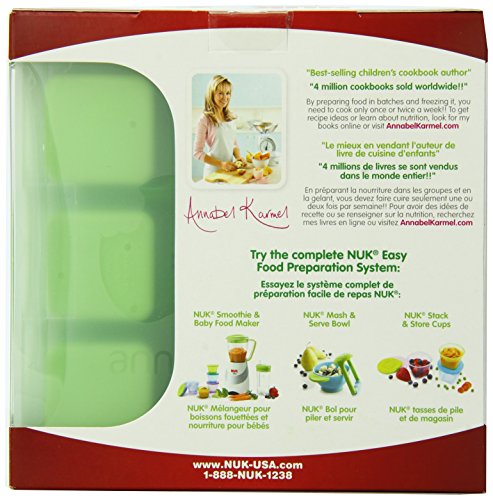 NUK Conjunto de tampa e bandeja flexível para freezer comida de bebê caseira, 78961, Verde, 1 Count
