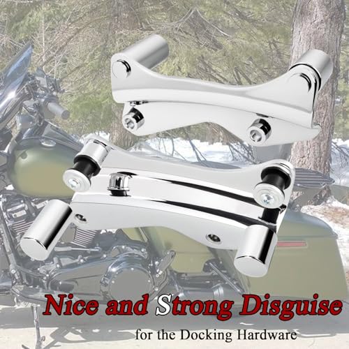 Image of Rear 4-Point DOCKING HARDWARE COVER KIT for Harley Touring 2009-2024,for Road Glide Road King Street Glide Electra Glide,Set of 4 (2 Long, 2 Short) /Chrome