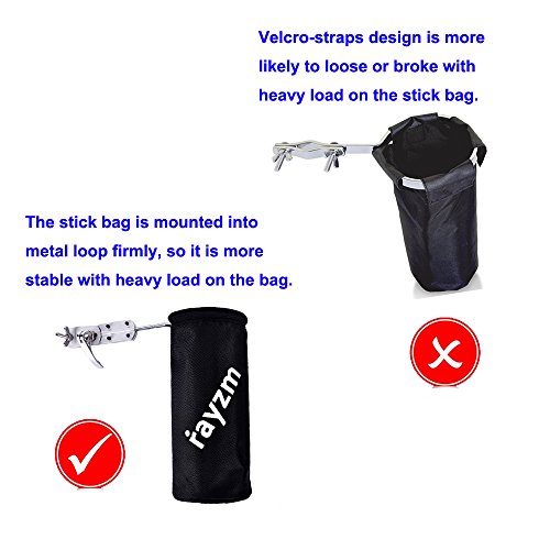 Rayzm Drum Stick Bag Holder, Nylon Mallet/Brush/Beater Stick Holder With Aluminum Clamp For Drum Kit & Music Stand (1.5-3Cm Diameter Pole), Up To 12 Pairs Of Sticks #TOP3