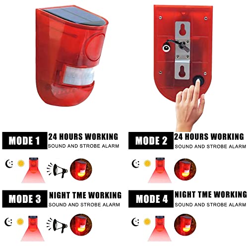 Szyoumy Solar Powered Sound Alarm Strobe Light Flashing 6Led Motion Detector Security Alarm System 129Db Loud Siren For Home Villa Farm Hacienda Outdoor Yard Day And Night Mode(Ip65 Waterproof) #TOP3