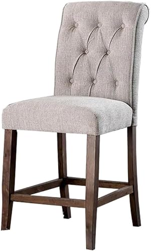 Sillas de comedor para habitación, mesa y asiento de cocina, juego de 2 sillas de altura de mostrador con patas de roble rústico, sillas de desayuno