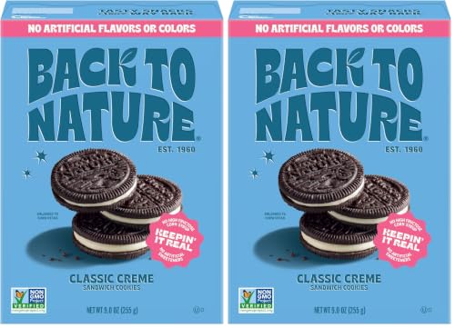 Image of Back To Nature Classic Creme Sandwich Cookies - Plant-Based Cookies Made With Wheat Flour - Non-Gmo, No High Fructose Corn Syrup, 9 Ounce (Pack Of 2)