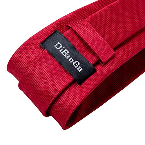 Image of DiBanGu Silk Ties for Men Necktie and Lapel Pin Brooch Set Formal Woven Paisley Plaid Striped Solid Tie Wedding Party