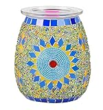 Dicimi Electric Candle Warmer, Mosaic Sunflower Design Wax Melt Warmer with Warm Night Light, No Flame Candle Warmer Lamp for Home Decor, Wax Melter for Scented Wax, Safe Wax Warmer for Aroma Gift