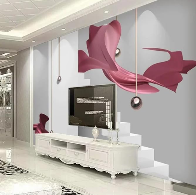Papier peint escaliers空间3D pour masquer un mur nu avec élégance - 4