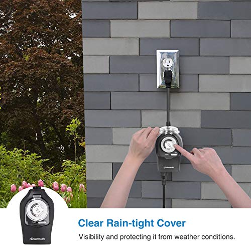 Dewenwils HOMT12B Outdoor Timer For Lights Waterproof thumb #2