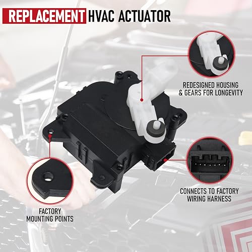 Image of HVAC Air Blend Door Actuator Heater Replacement- Compatible with Honda Vehicles - 2005-2010 Odyssey, 2006-2014 Ridgeline - Replaces 604885, 604-885, 79160SHJA41 - Air Door Blend Control Actuator