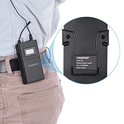 Moniss Receptor de sistema de áudio sem fio UHF WPM-200R Visor LCD 6 canais selecionáveis Distância