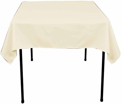 Mantel para mesa cuadrada de 33 x 33 pulgadas (color marfil)