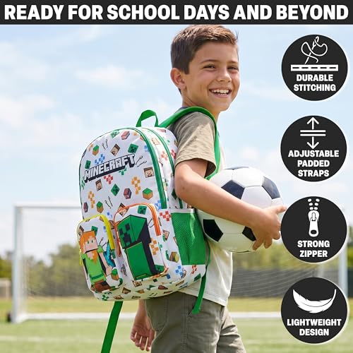 Get Trend Minecraft Kids Backpack for Boys, Adjustable Padded Straps, 18 in by Get Trend - Used condition - Image 3