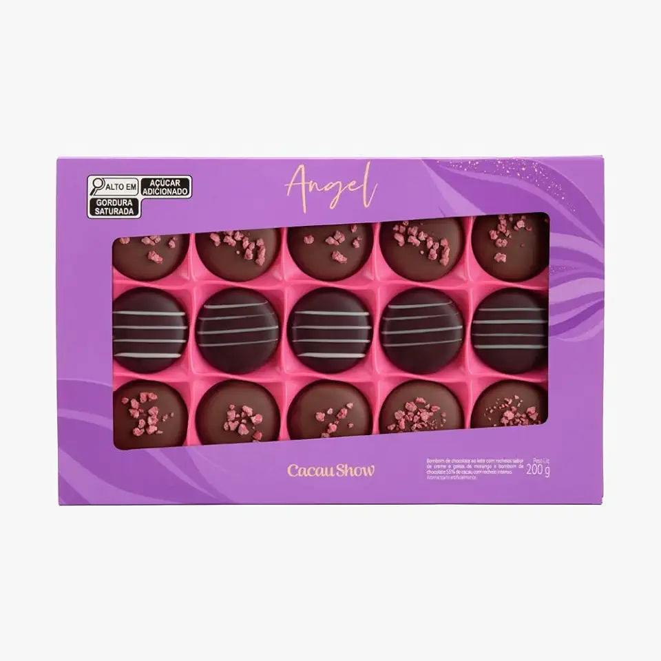 Caixa de Bombom Cacau Show Angel de Chocolate ao Leite 200g Presente Mãe, Namorados