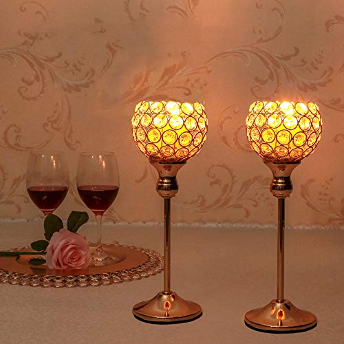 VINCIGANT Crystal Hurricane Candle Holder Silver Candlestick Set of 2 for Anniversary Celebration Coffee Table Modern Decorative Centerpieces - Thumbnail 3