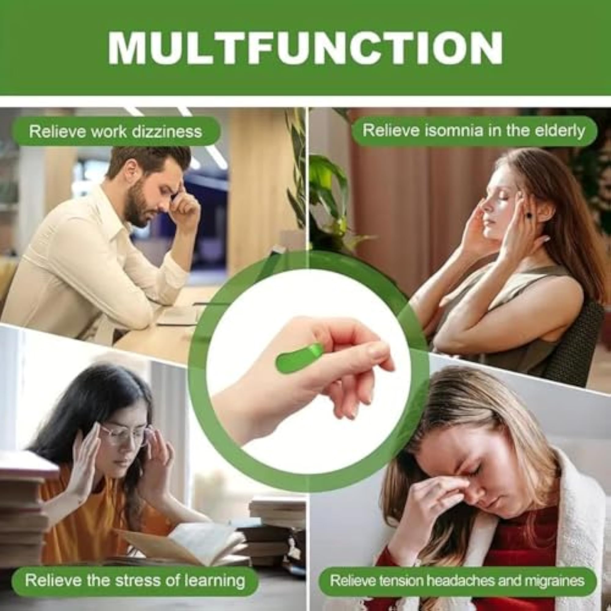 Wearable Acupressure Headache Relief Clip for Stress Alleviation