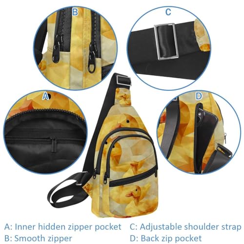 Mochila cruzada pequeña unisex multicolor 02 con estampado divertido de patos 2