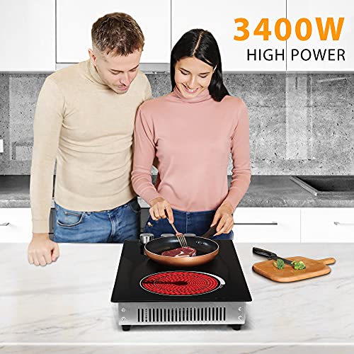 VIVOHOME 2 Burner 11.5 Inch 3400W Electric Radiant Cooktop, 220V Built