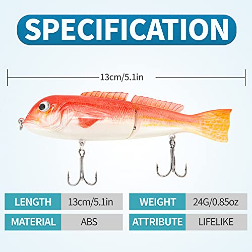 image for Haveday Fishing Lures for Bass Trout Glide Baits Segmented Single Join
