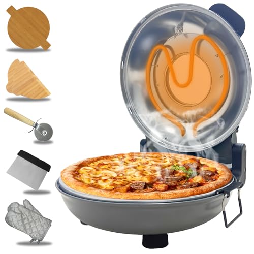 ECUMFFY Pizza Oven Indoor, 12 Inch Retro Pizza Maker, Rapid