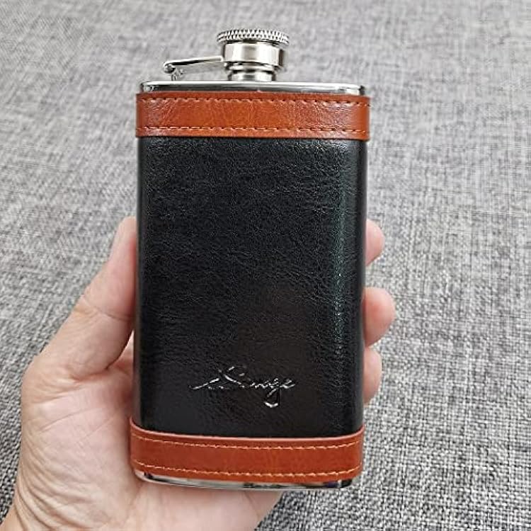 4oz Leather Wrapped Hip Flask-YM157